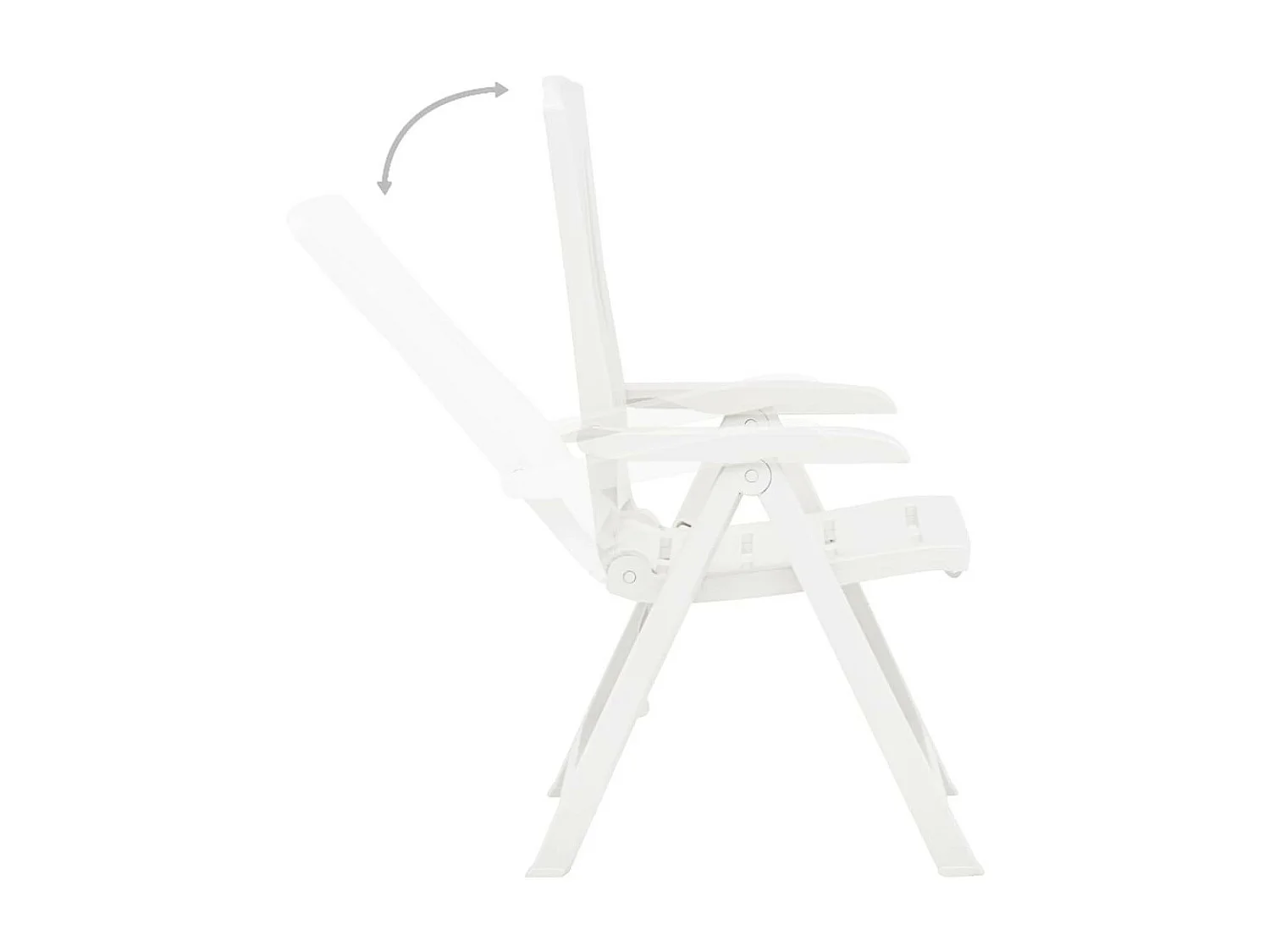 Chaises inclinables de jardin 2 pcs Plastique Blanc