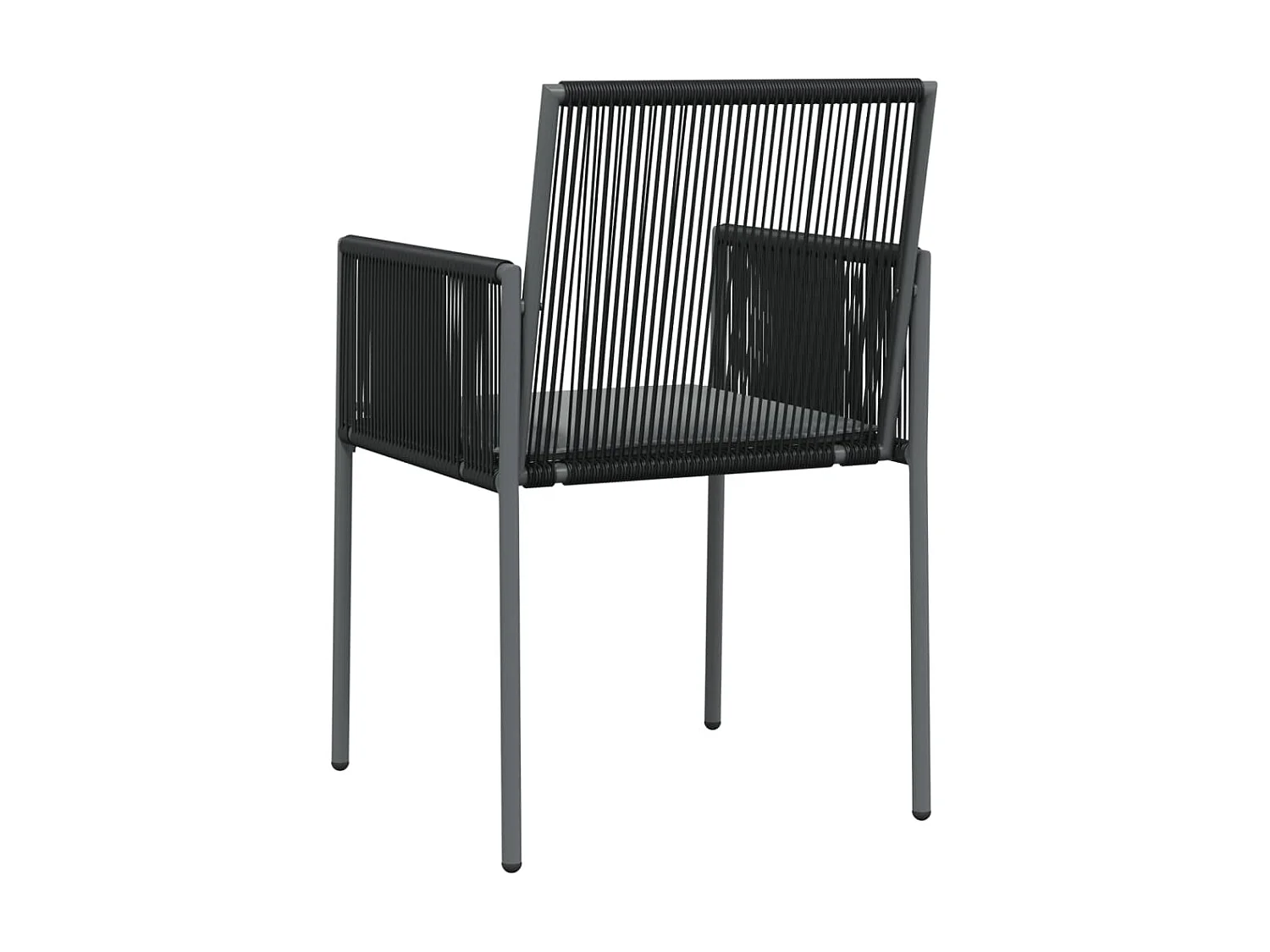 Chaises de jardin et coussins lot de 4 noir 54x60,5x83,5