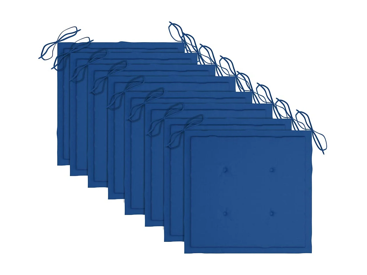 Chaises de jardin empilables avec coussins 8 pcs Teck solide 73