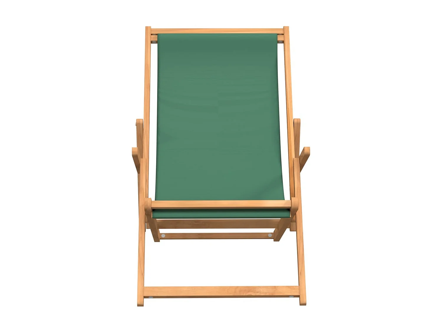 Chaise de plage pliable Bois de teck solide Vert
