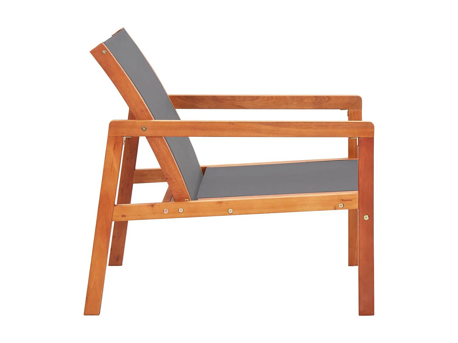 Chaise de jardin Gris Bois d'eucalyptus solide et textilène