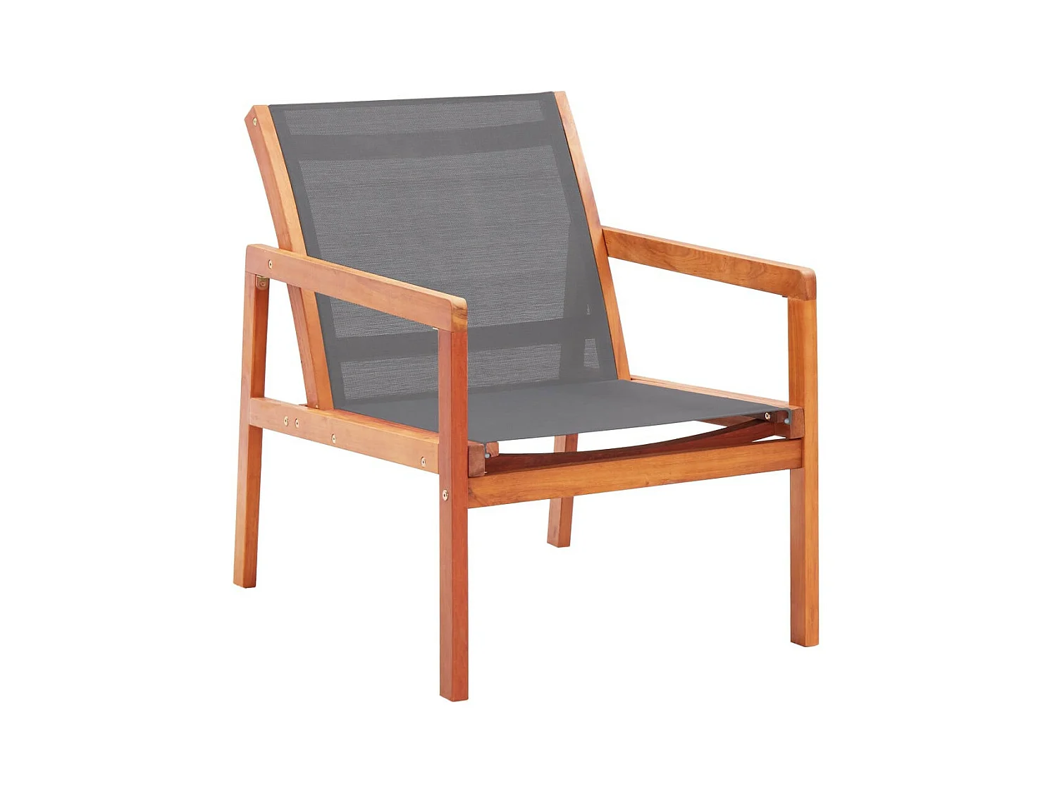 Chaise de jardin Gris Bois d'eucalyptus solide et textilène