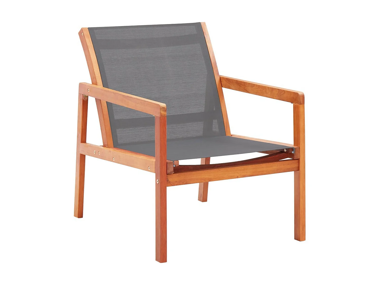 Chaise de jardin Gris Bois d'eucalyptus solide et textilène