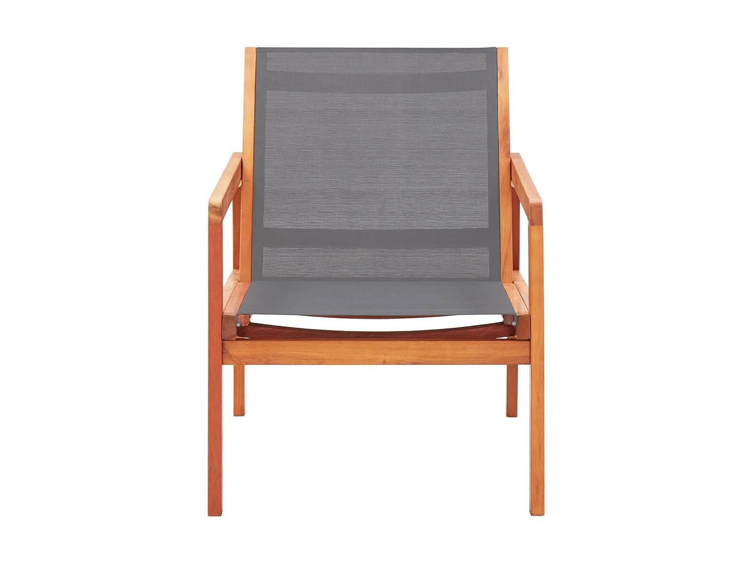 Chaise de jardin Gris Bois d'eucalyptus solide et textilène