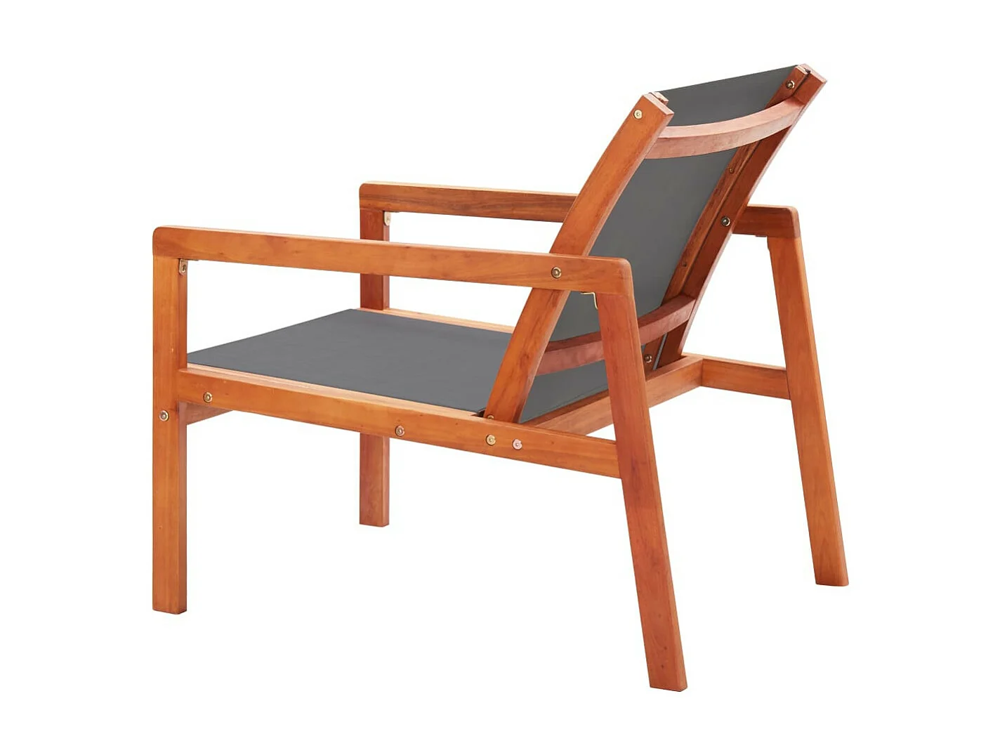 Chaise de jardin Gris Bois d'eucalyptus solide et textilène