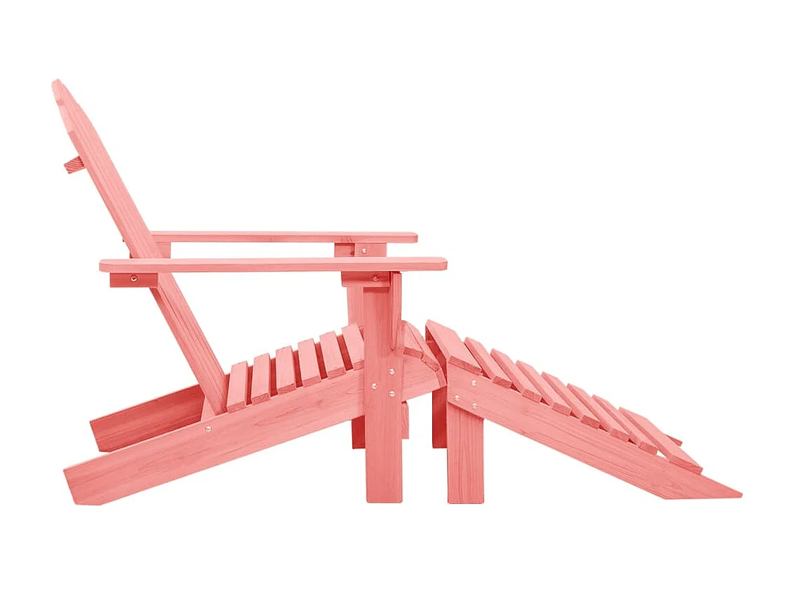 Chaise de jardin Adirondack avec pouf Bois de sapin solide Rose