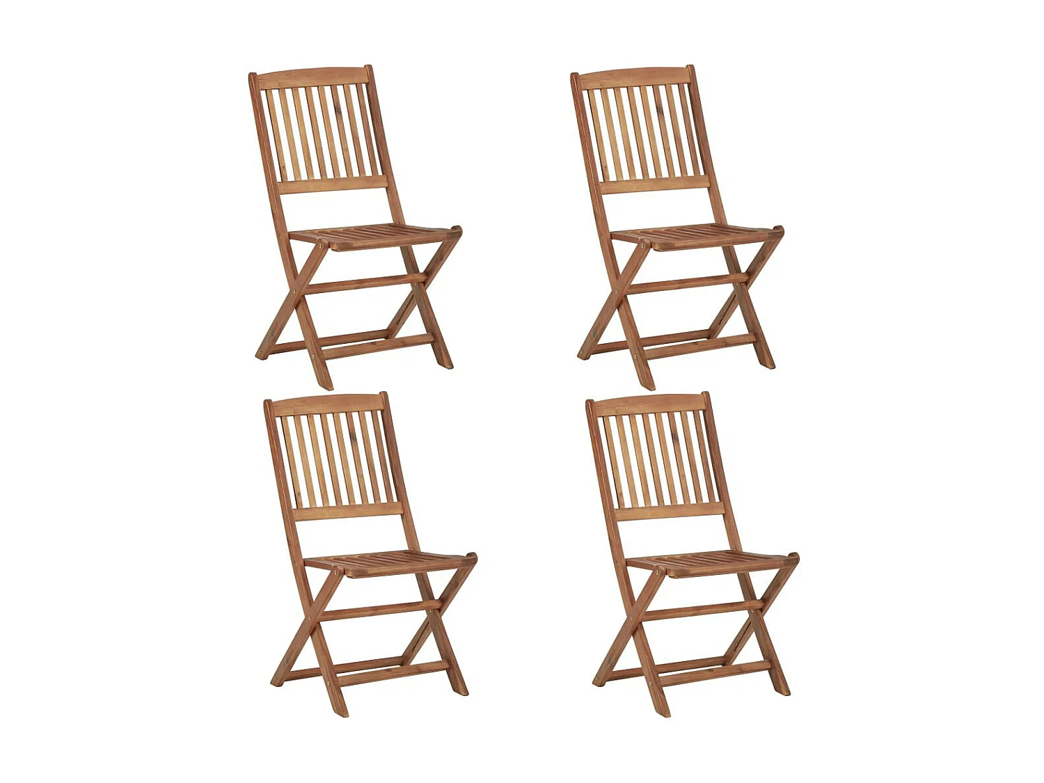 Chaises pliables d'extérieur 4 pcs Bois d'acacia solide