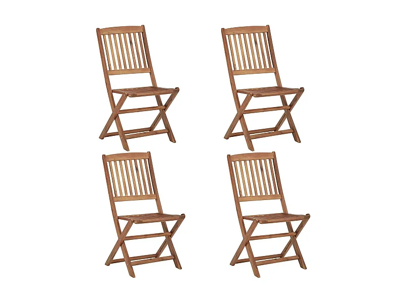 Chaises pliables d'extérieur 4 pcs Bois d'acacia solide