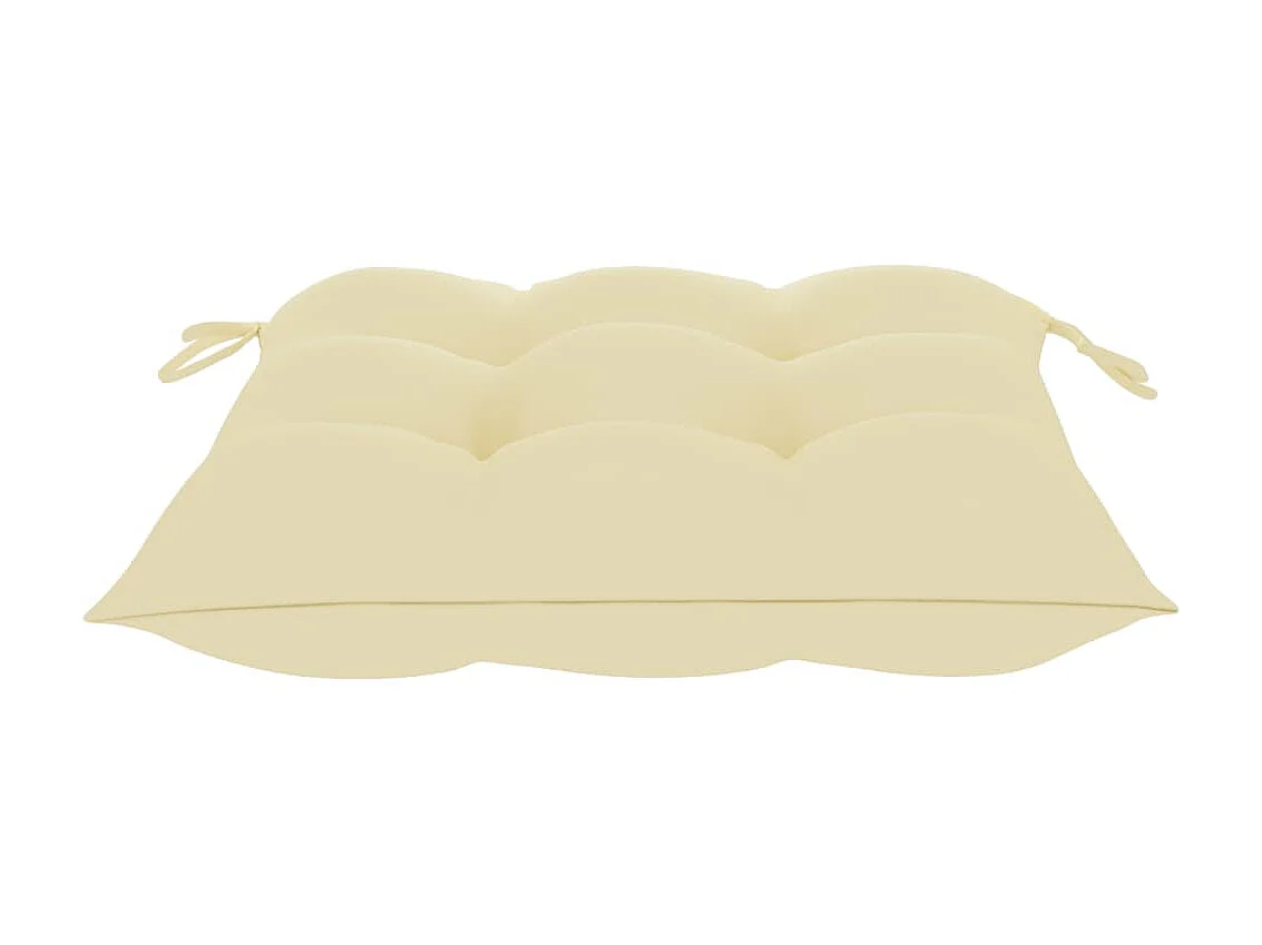 Chaises de jardin avec coussins blanc crème 4 pcs Teck massif 2