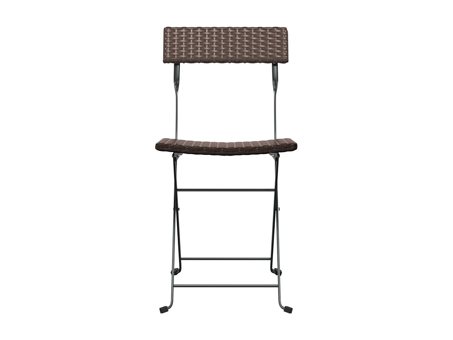 Chaises de bistrot pliantes 6pcs Marron Résine tressée et acier