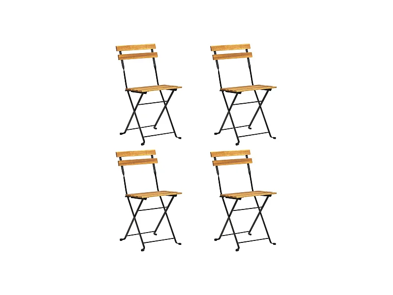 Chaises de bistro pliables 4 pcs Bois d'acacia massif