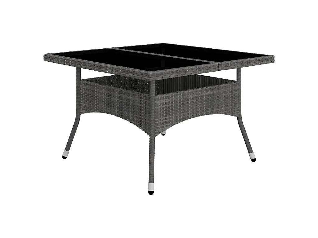 Ensemble à dîner de jardin 9 pcs Résine tressée et verre Gris