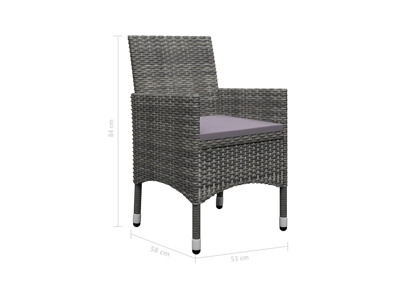 Ensemble à dîner de jardin 9 pcs Résine tressée et verre Gris