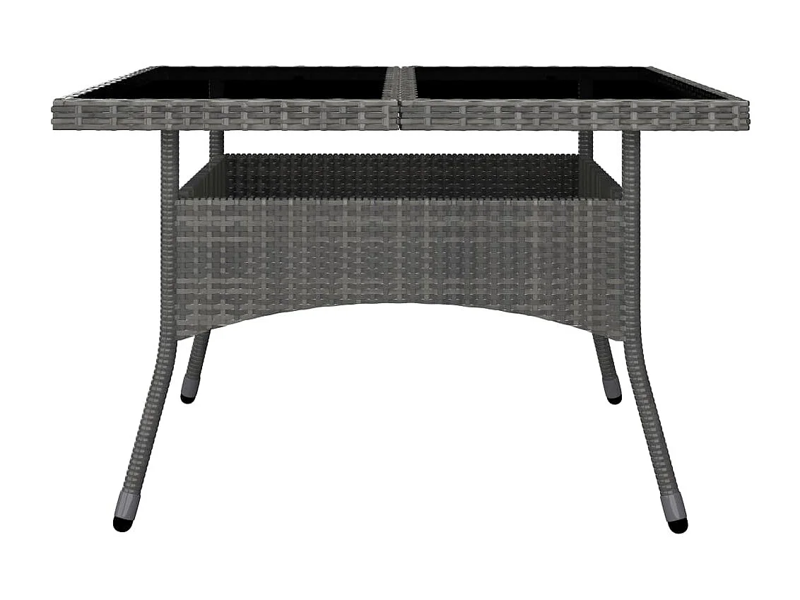 Ensemble à dîner de jardin 9 pcs Résine tressée et verre Gris