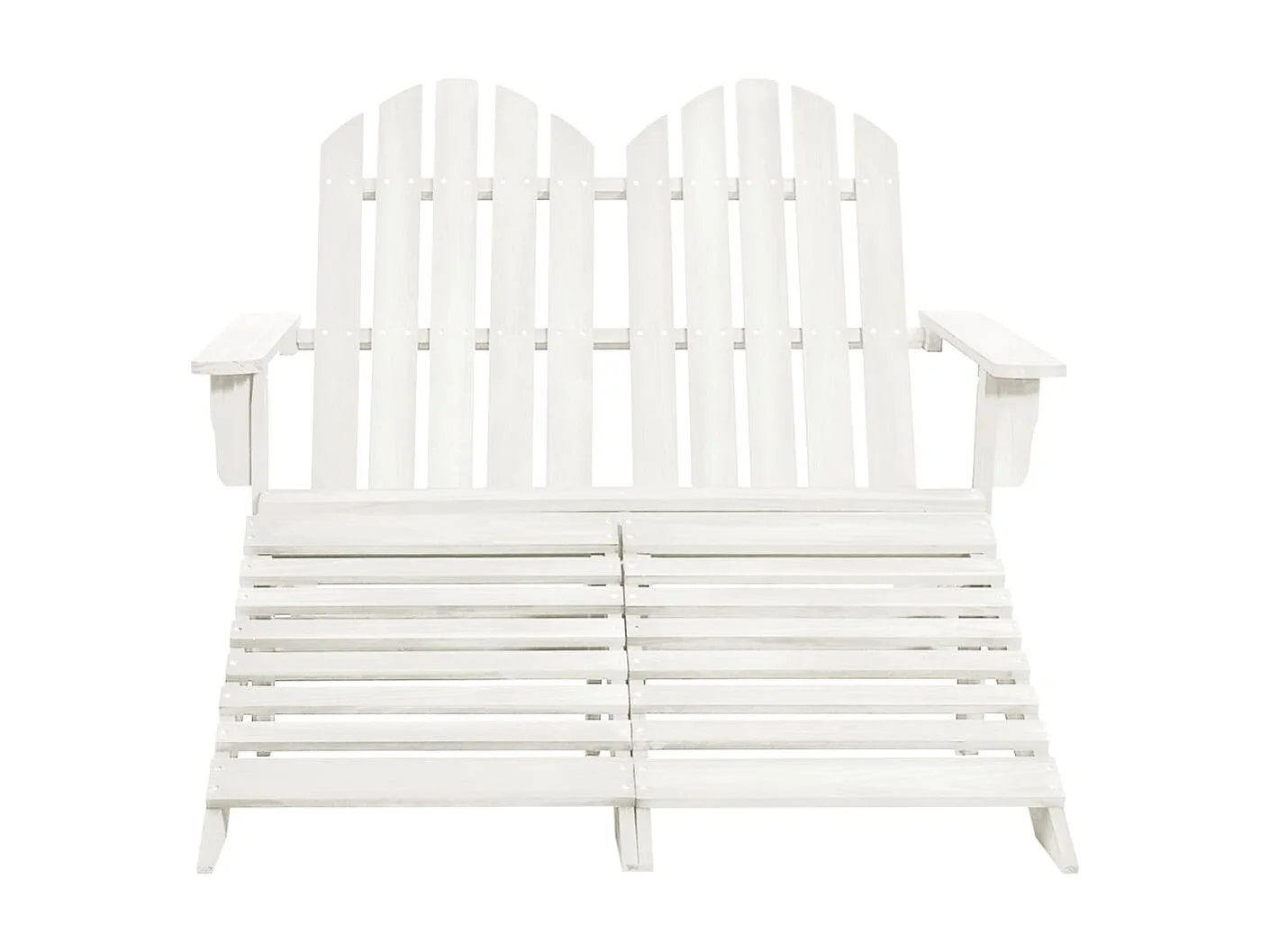 Chaise de jardin Adirondack 2 places et repose-pied Sapin Blanc