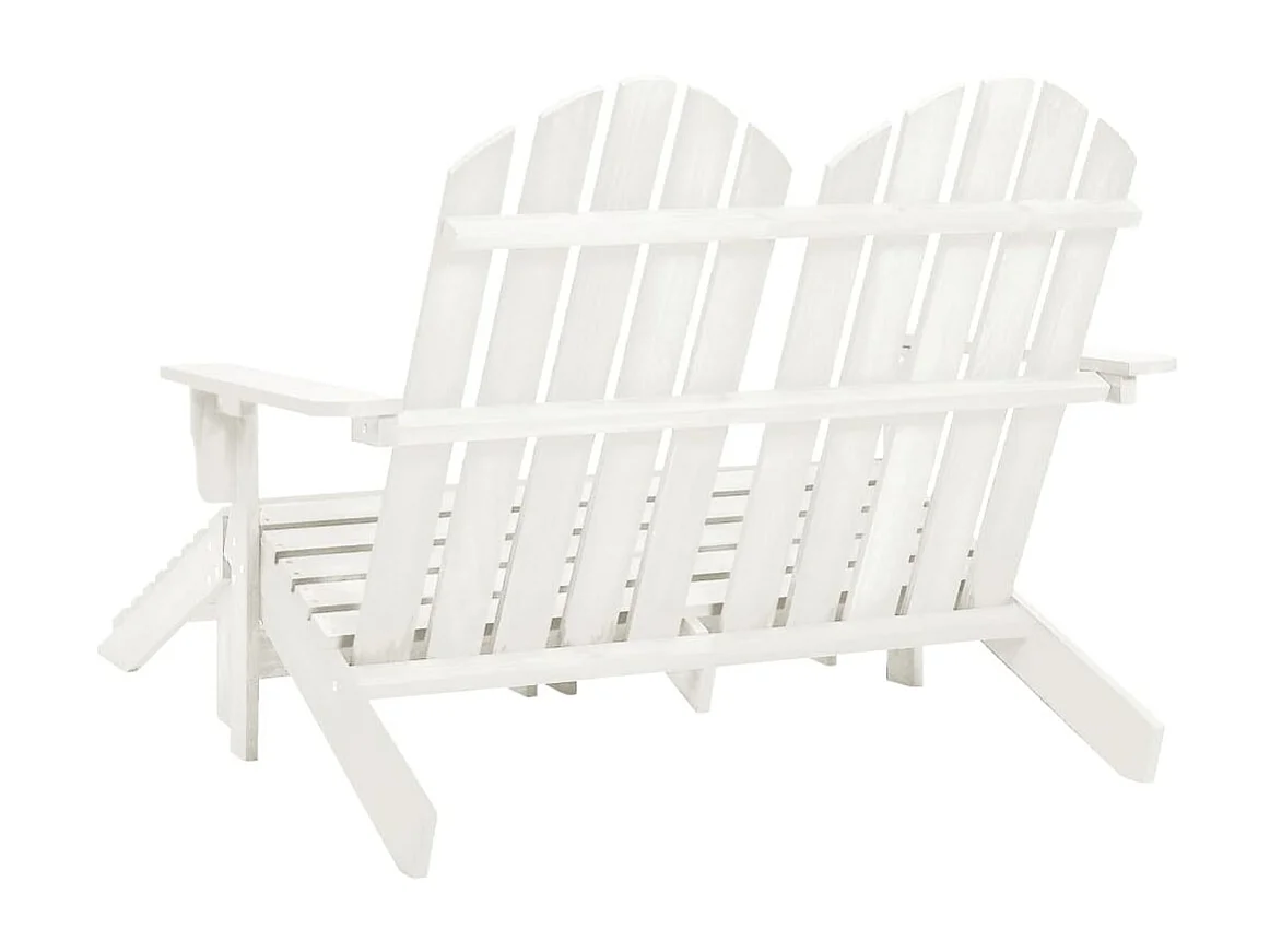 Chaise de jardin Adirondack 2 places et repose-pied Sapin Blanc