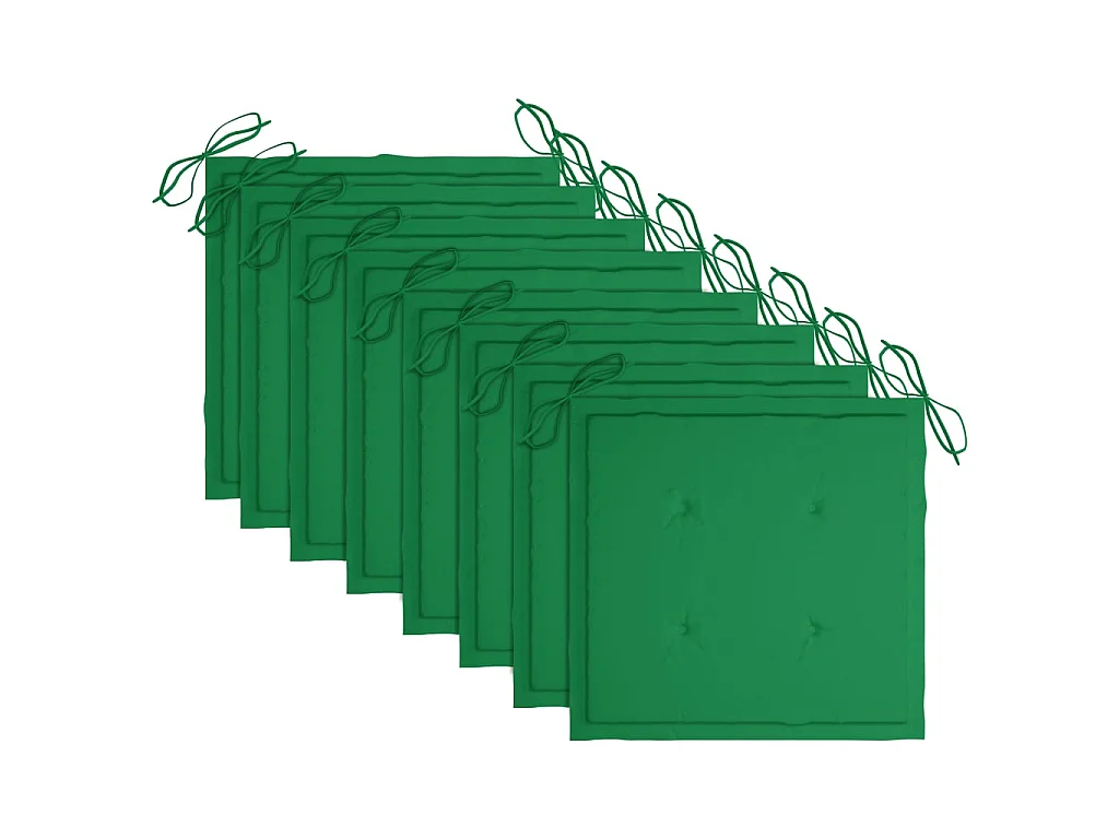 Chaises de jardin empilables avec coussins 8 pcs Teck solide 80