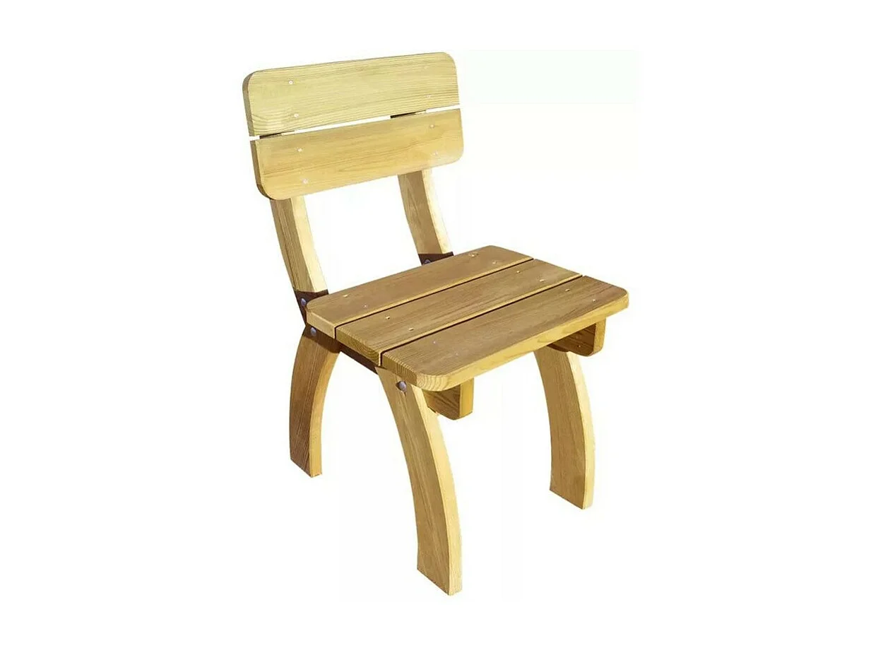 Chaise de jardin pin massif clair imprégné Liva - Lot de 2