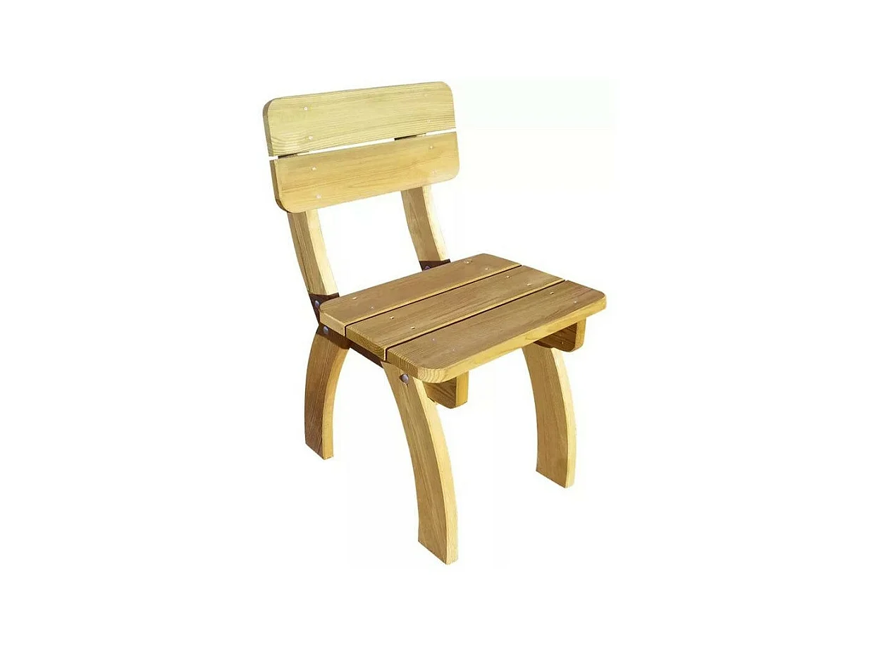 Chaise de jardin pin massif clair imprégné Liva - Lot de 2