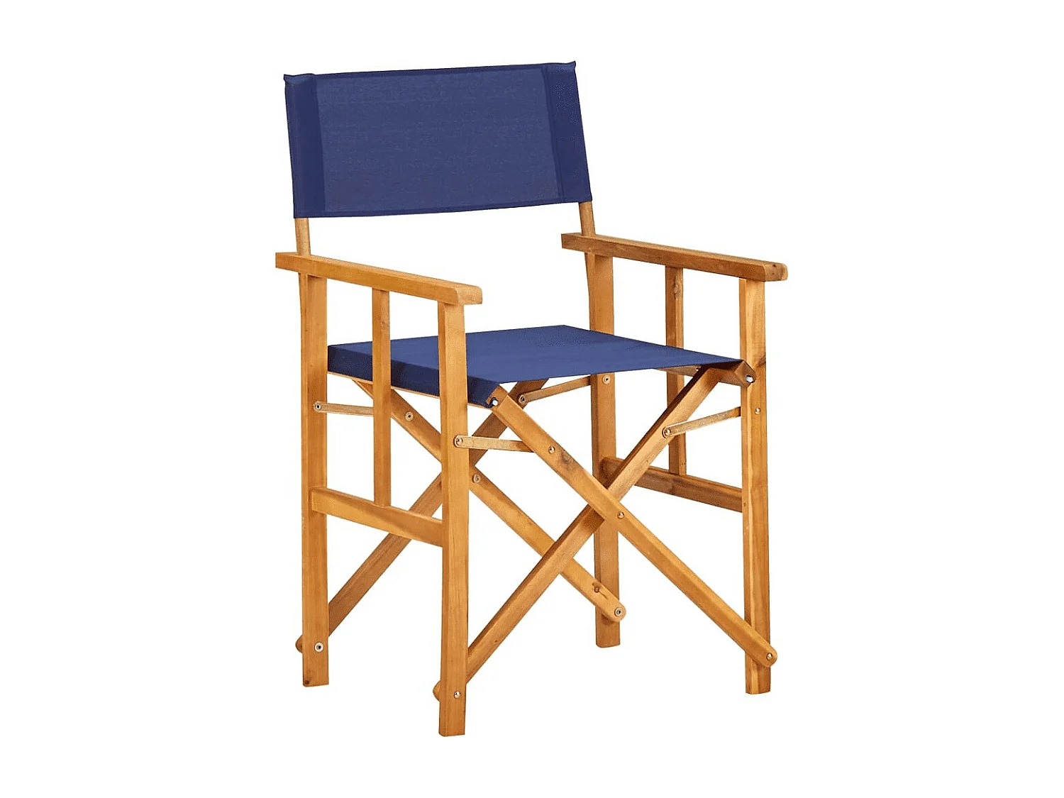 Chaise de jardin polyester bleu et acacia massif Maer