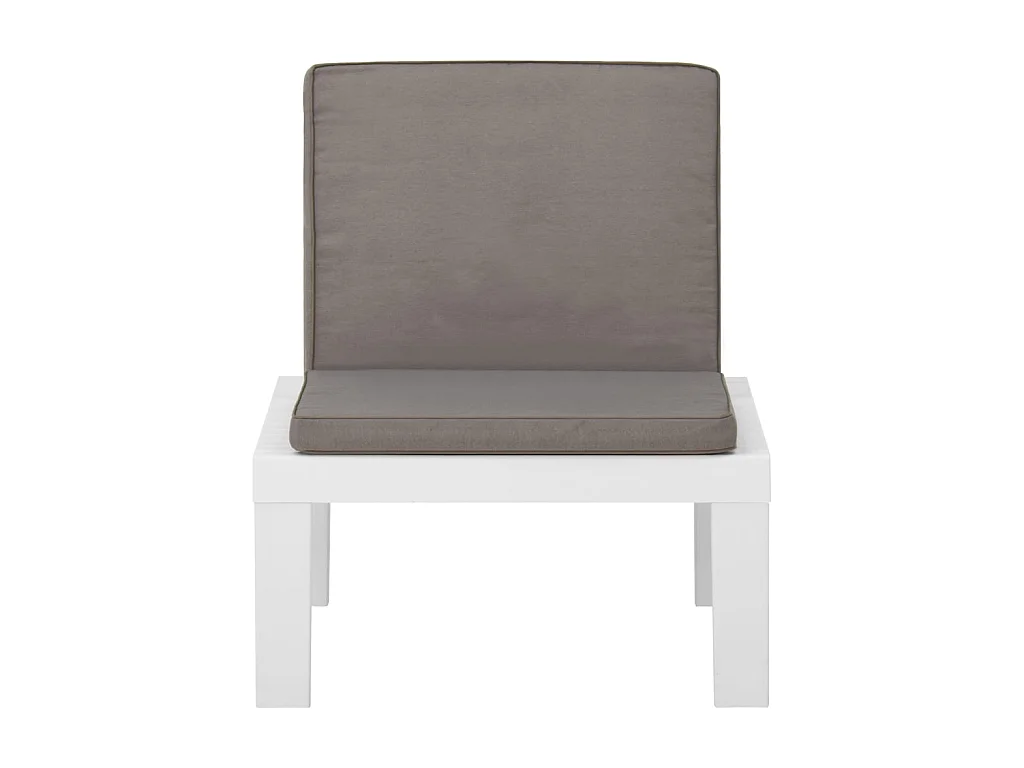 Chaise de salon de jardin avec coussin Plastique Blanc 2