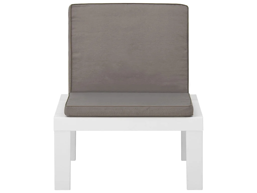 Chaise de salon de jardin avec coussin Plastique Blanc 2