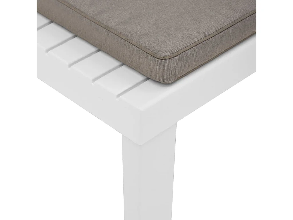Chaise de salon de jardin avec coussin Plastique Blanc 2