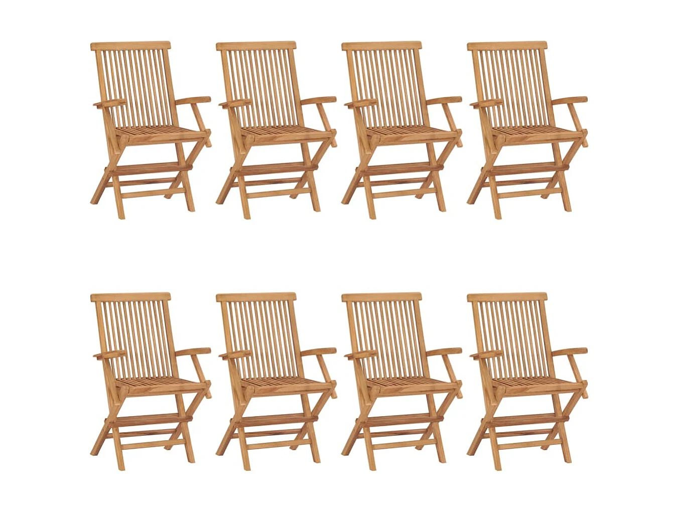 Chaises de jardin avec coussins gris 8 pcs Bois de teck massif 4