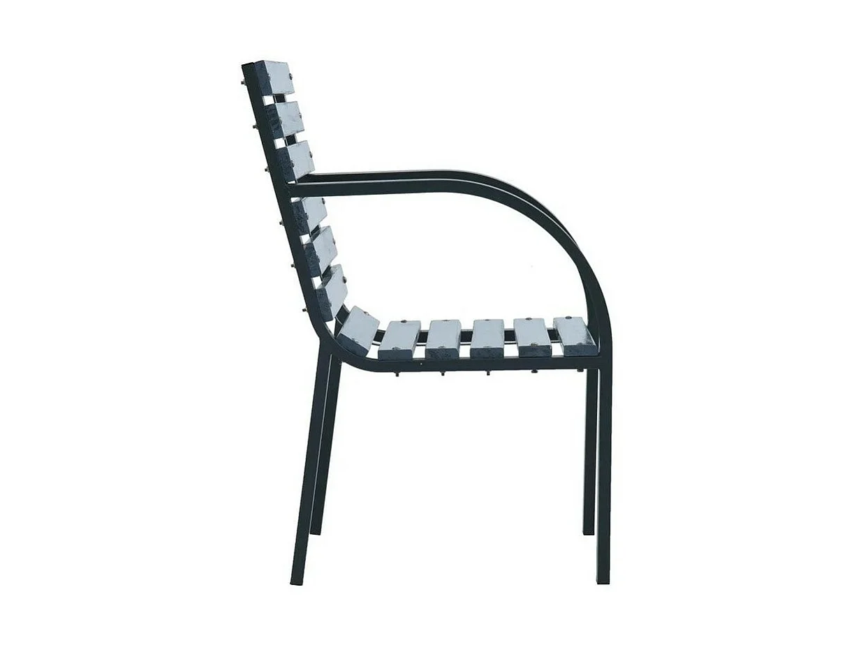 Chaise de jardin bois massif gris et métal Dinma - Lot de 2