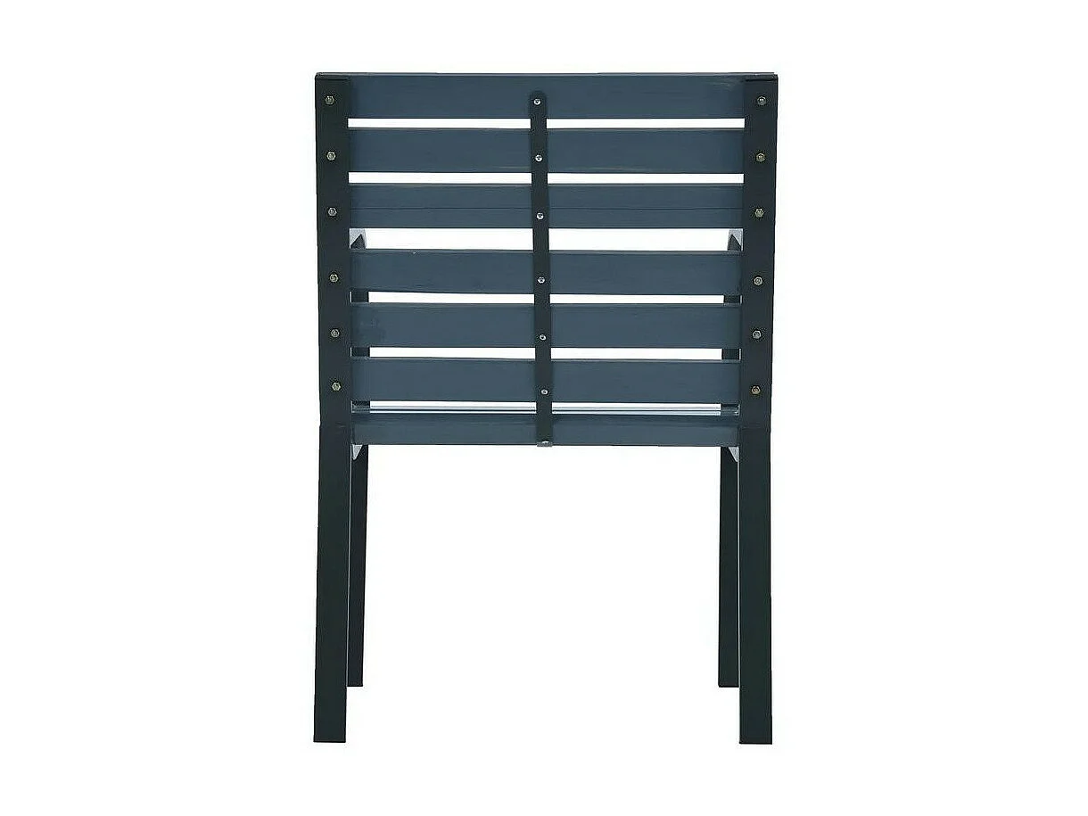 Chaise de jardin bois massif gris et métal Dinma - Lot de 2