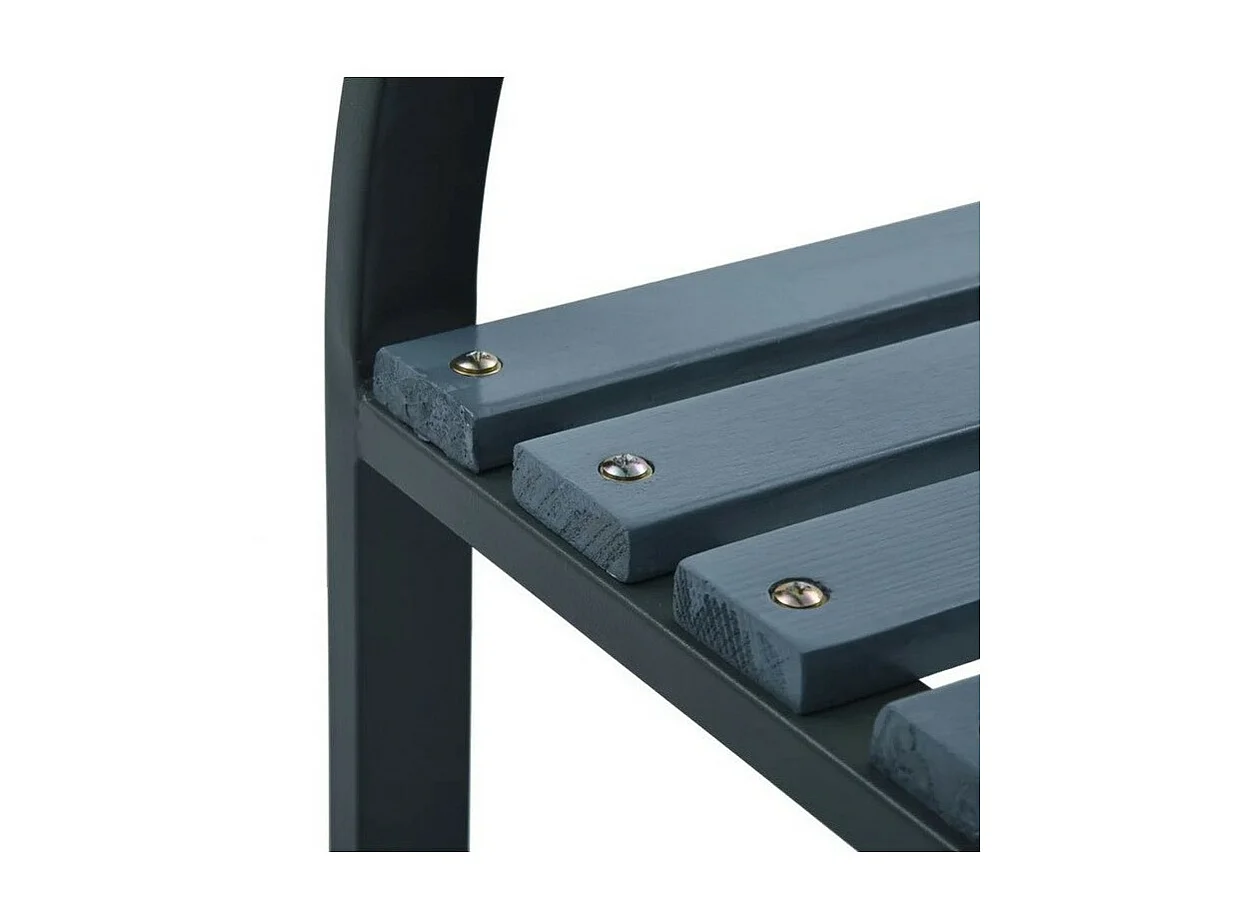 Chaise de jardin bois massif gris et métal Dinma - Lot de 2