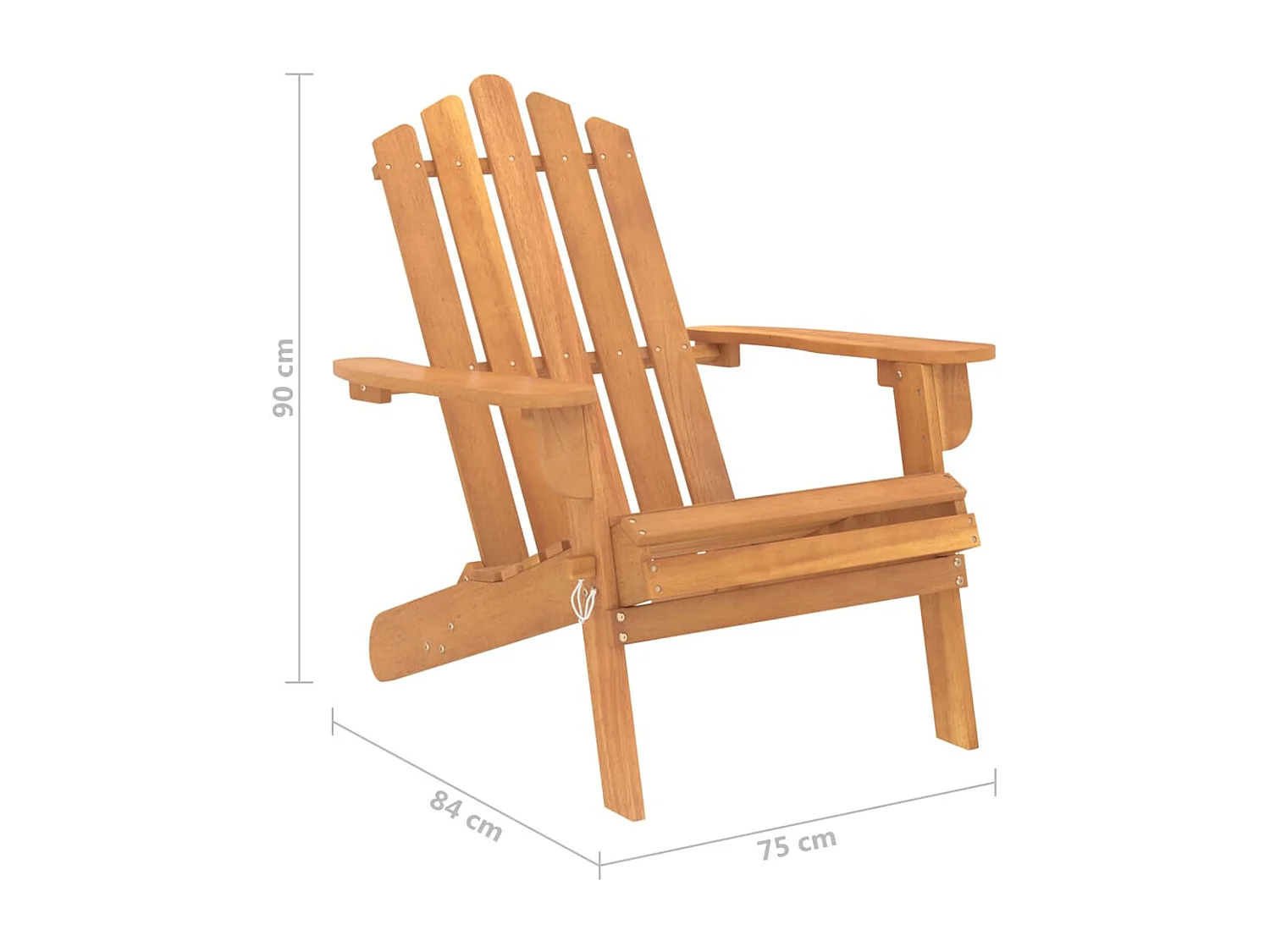 Chaise de jardin Adirondack Bois d'acacia massif