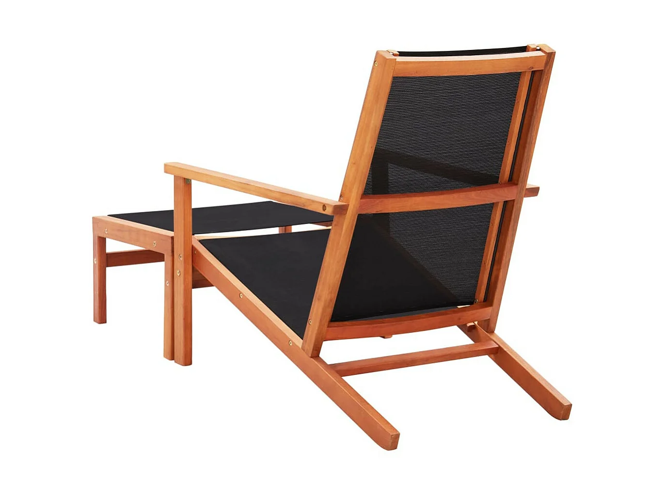 Chaise de jardin et repose-pied Eucalyptus solide et textilène