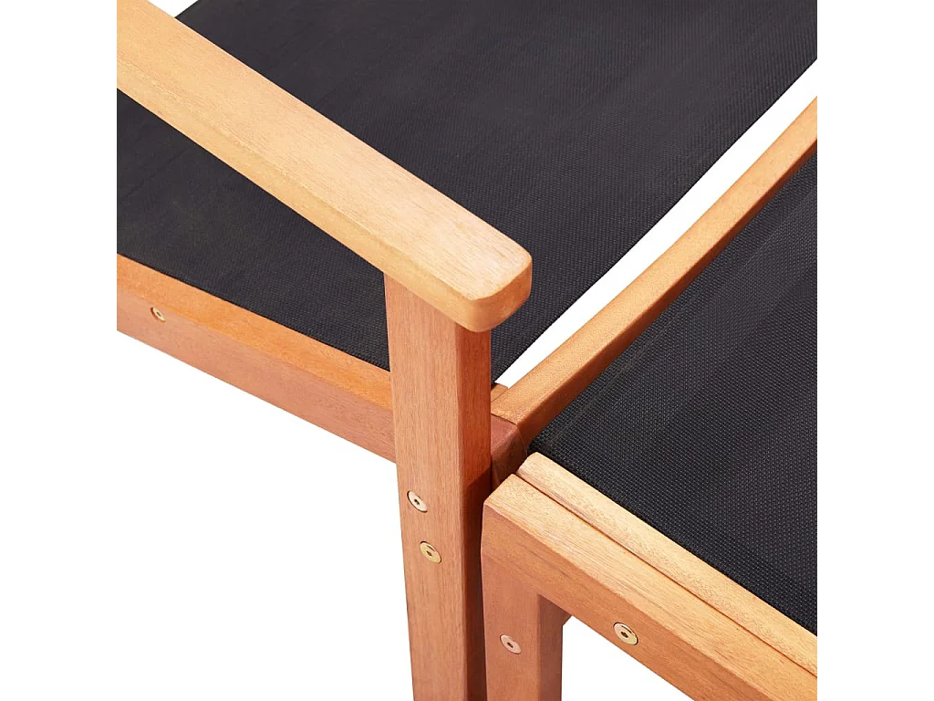 Chaise de jardin et repose-pied Eucalyptus solide et textilène