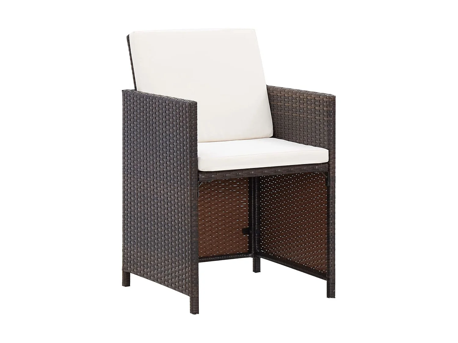 Jeu de chaise et tabouret de jardin 4 pcs Résine tressée Marron
