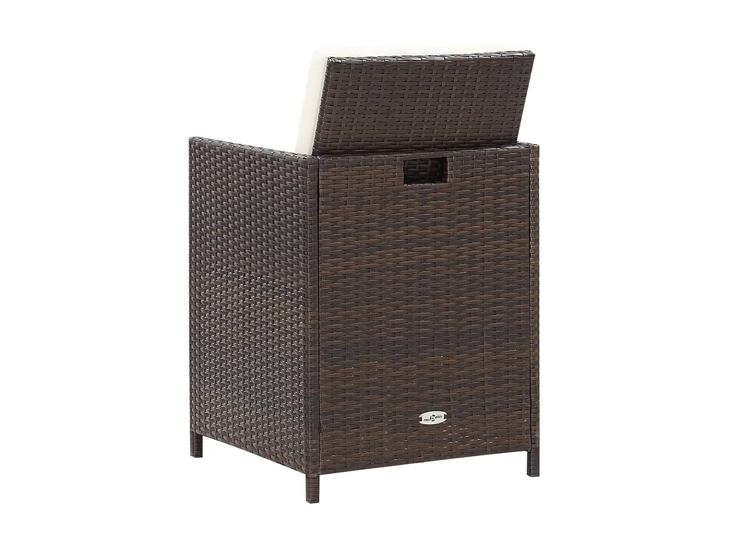 Jeu de chaise et tabouret de jardin 4 pcs Résine tressée Marron