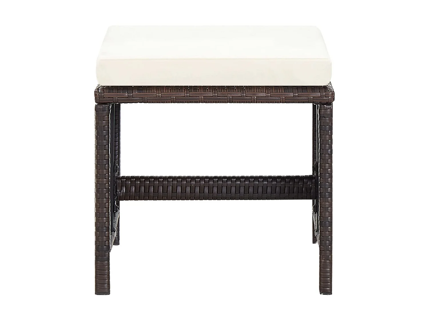 Jeu de chaise et tabouret de jardin 4 pcs Résine tressée Marron