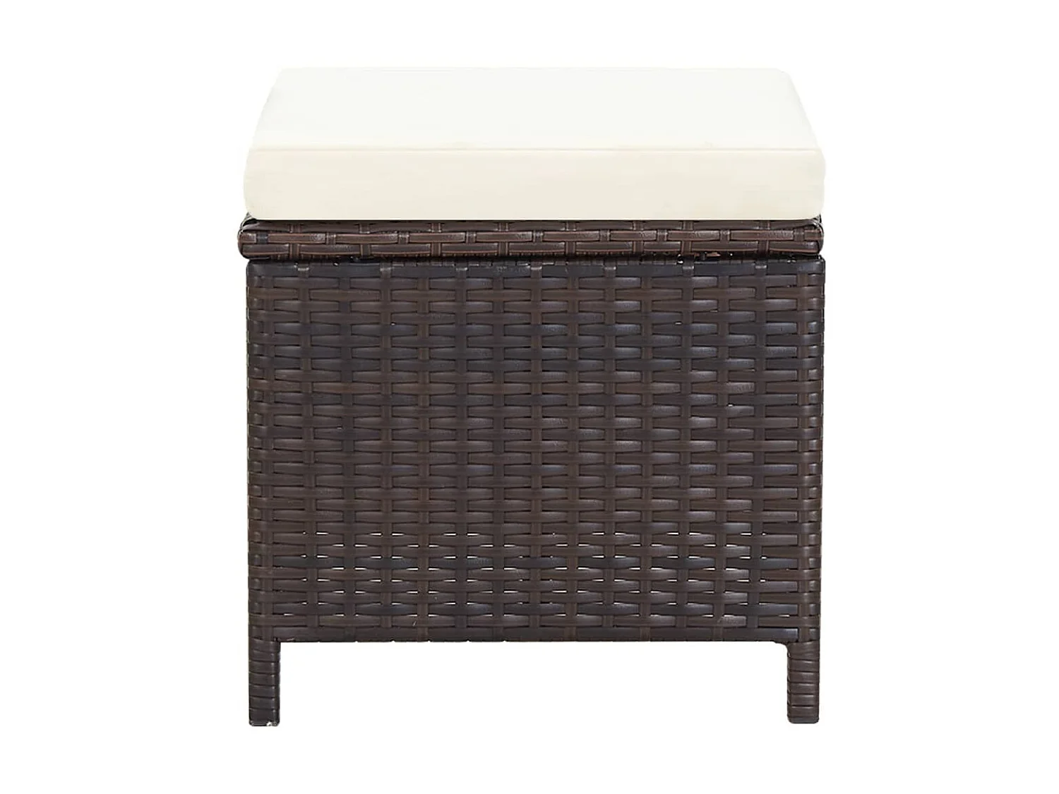 Jeu de chaise et tabouret de jardin 4 pcs Résine tressée Marron