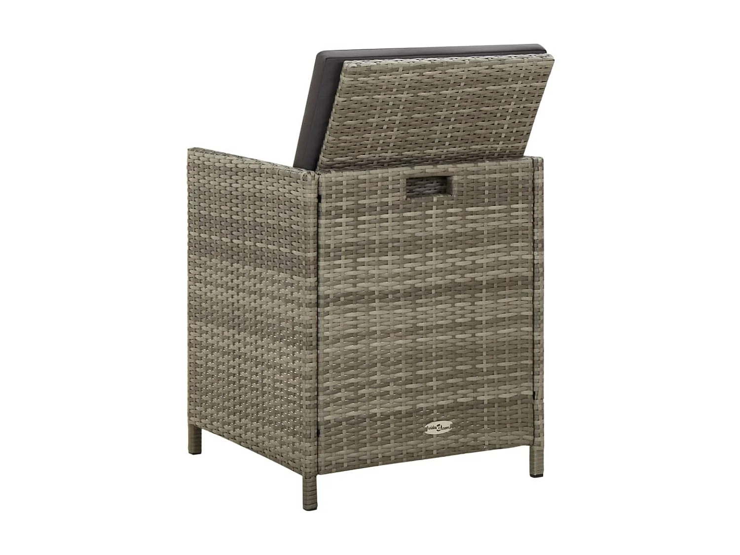 Chaises de jardin avec coussins 4 pcs Résine tressée Gris