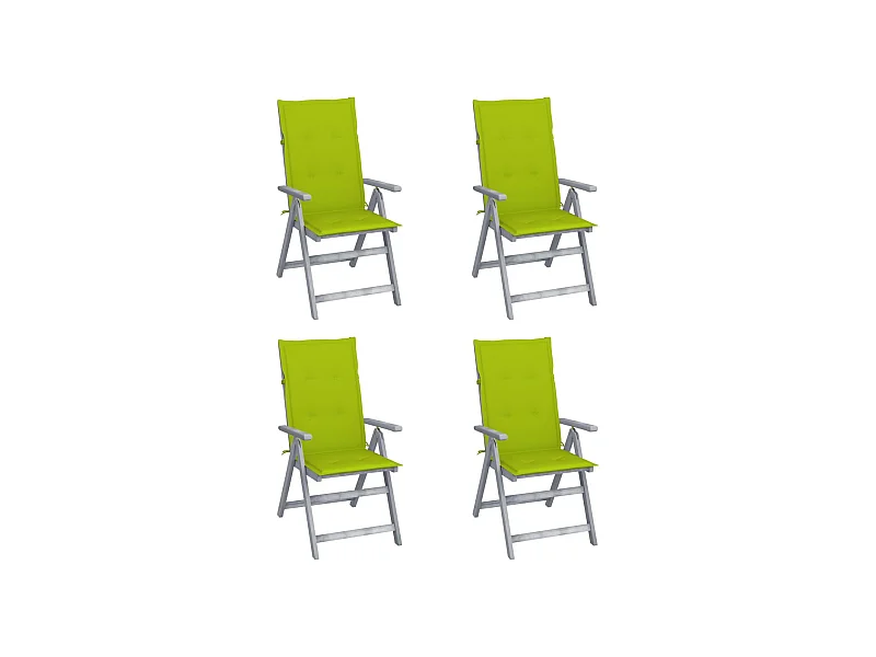 Chaises inclinables de jardin 4 pcs avec coussins Bois d'acacia 36