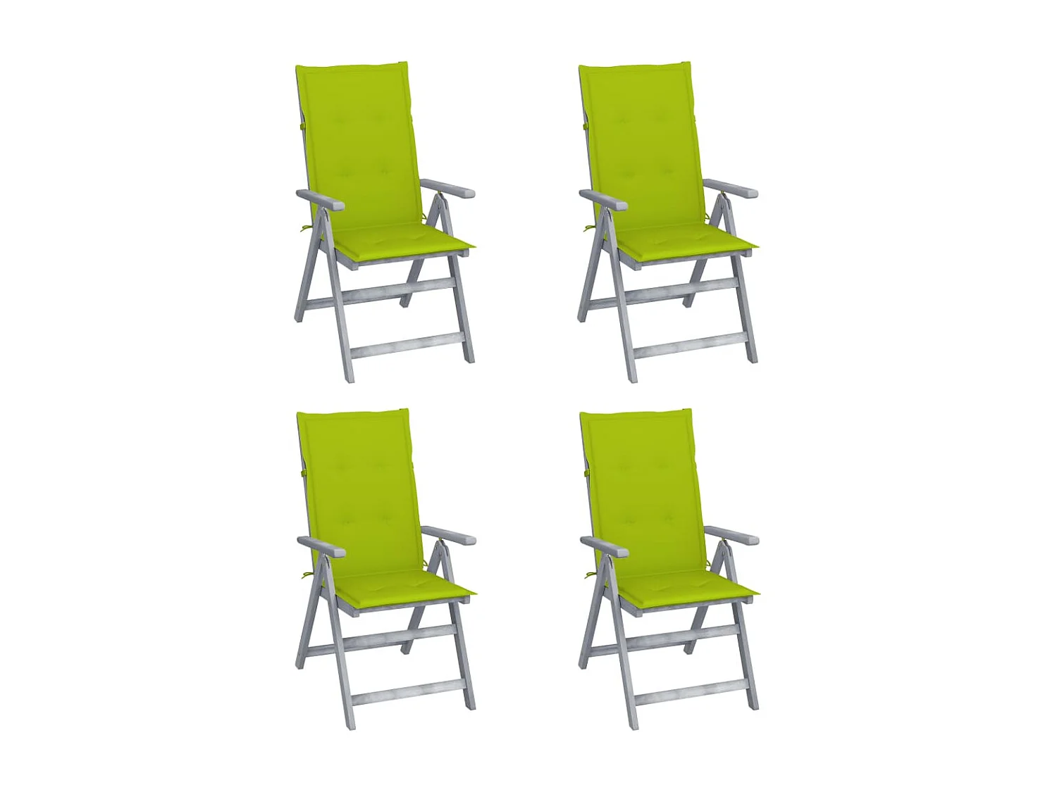 Chaises inclinables de jardin 4 pcs avec coussins Bois d'acacia 36