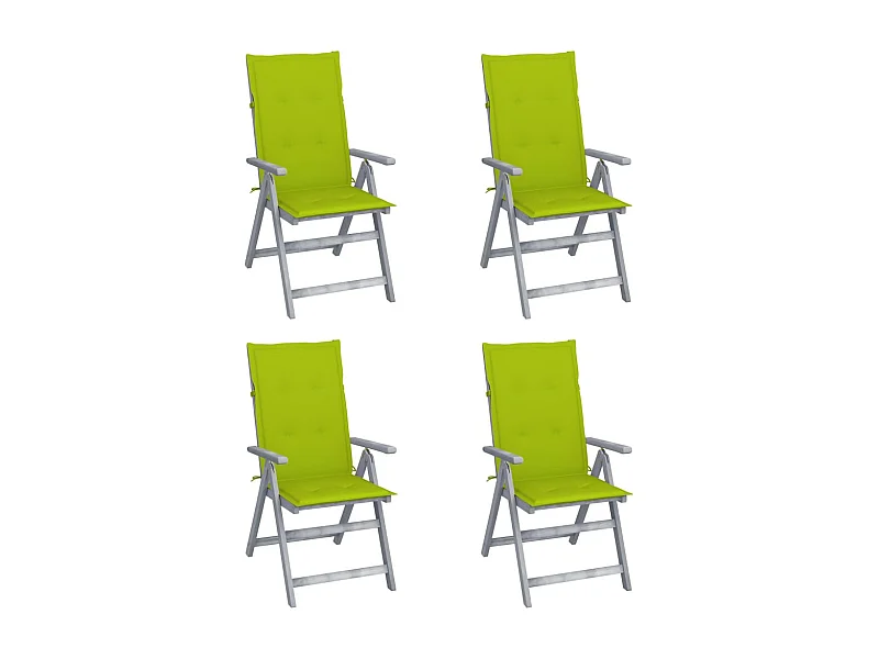 Chaises inclinables de jardin 4 pcs avec coussins Bois d'acacia 36