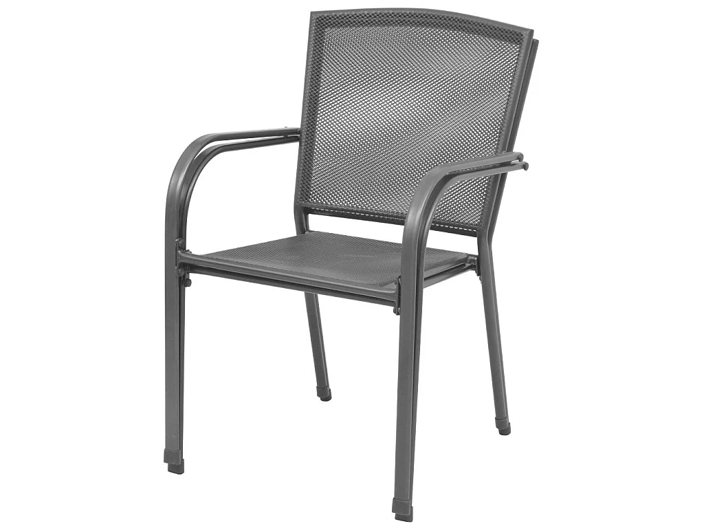 Chaises empilables de jardin 2 pcs Acier Gris