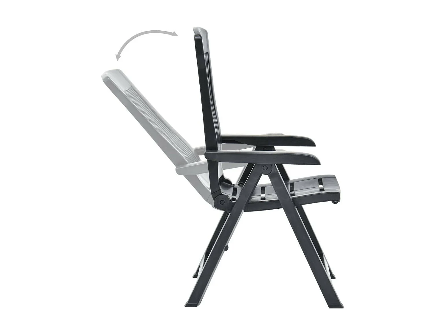Chaises inclinables de jardin 2 pcs Plastique Anthracite 2