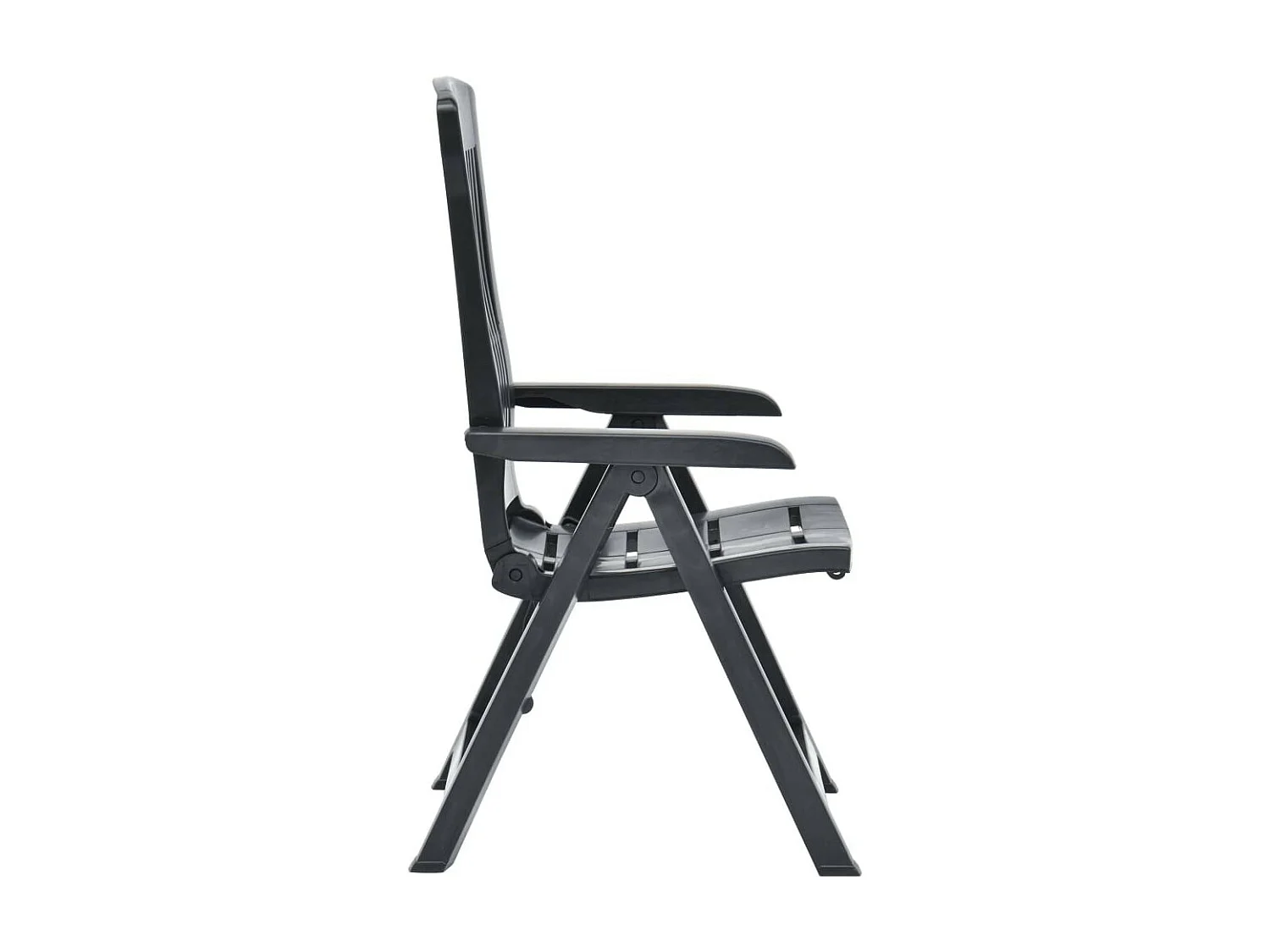 Chaises inclinables de jardin 2 pcs Plastique Anthracite 2