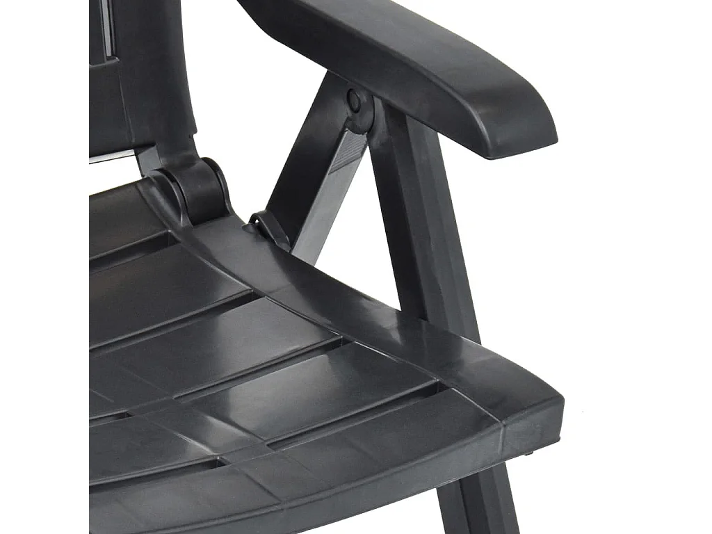 Chaises inclinables de jardin 2 pcs Plastique Anthracite 2