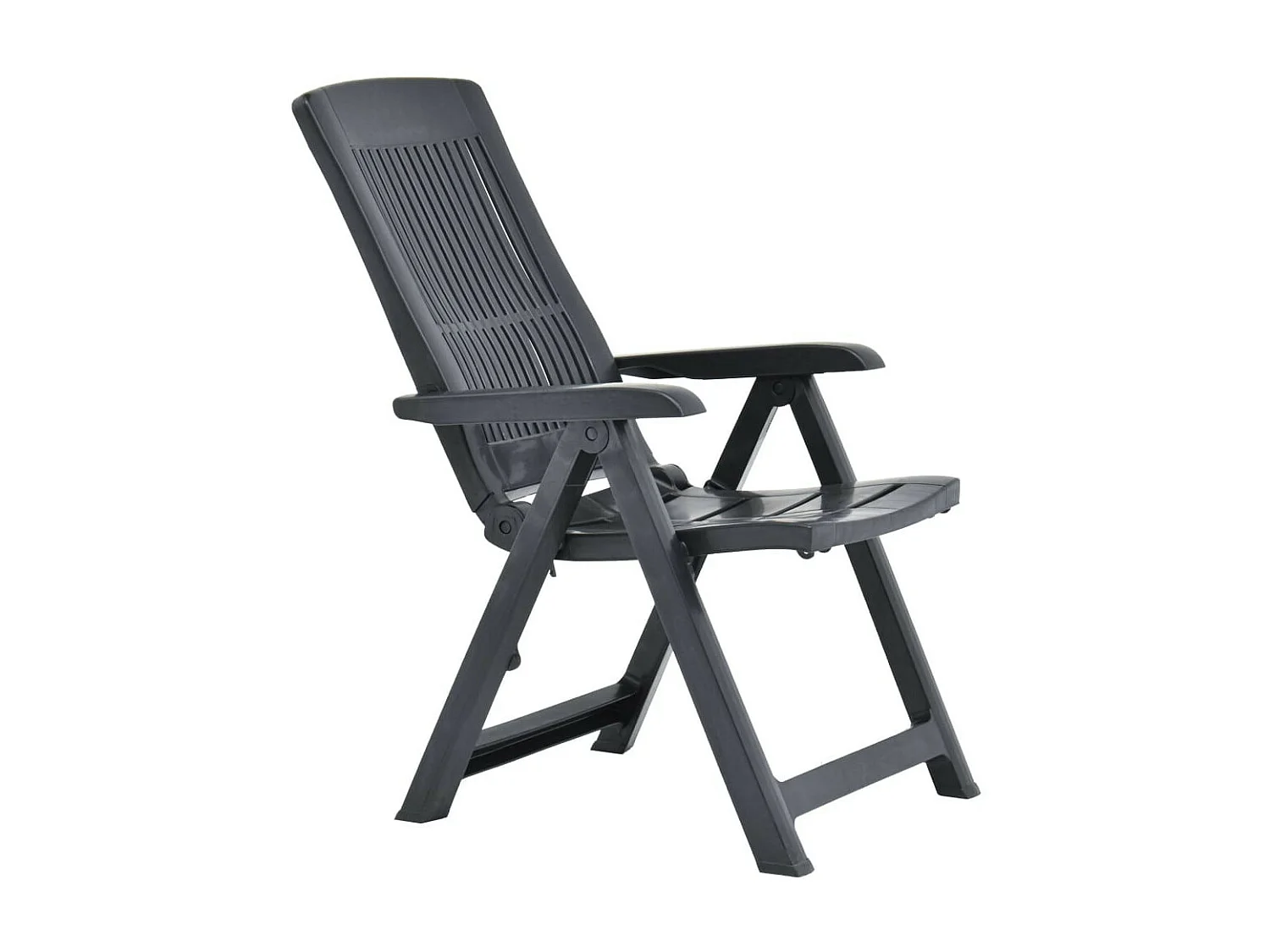 Chaises inclinables de jardin 2 pcs Plastique Anthracite 2