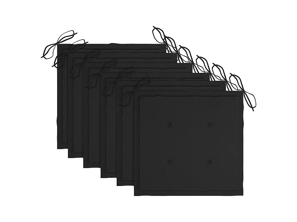 Chaises à dîner d'extérieur 6 pcs avec coussins Acacia massif 6