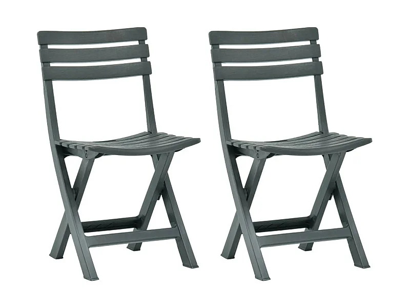 Chaises de jardin pliables 2 pcs Plastique Vert
