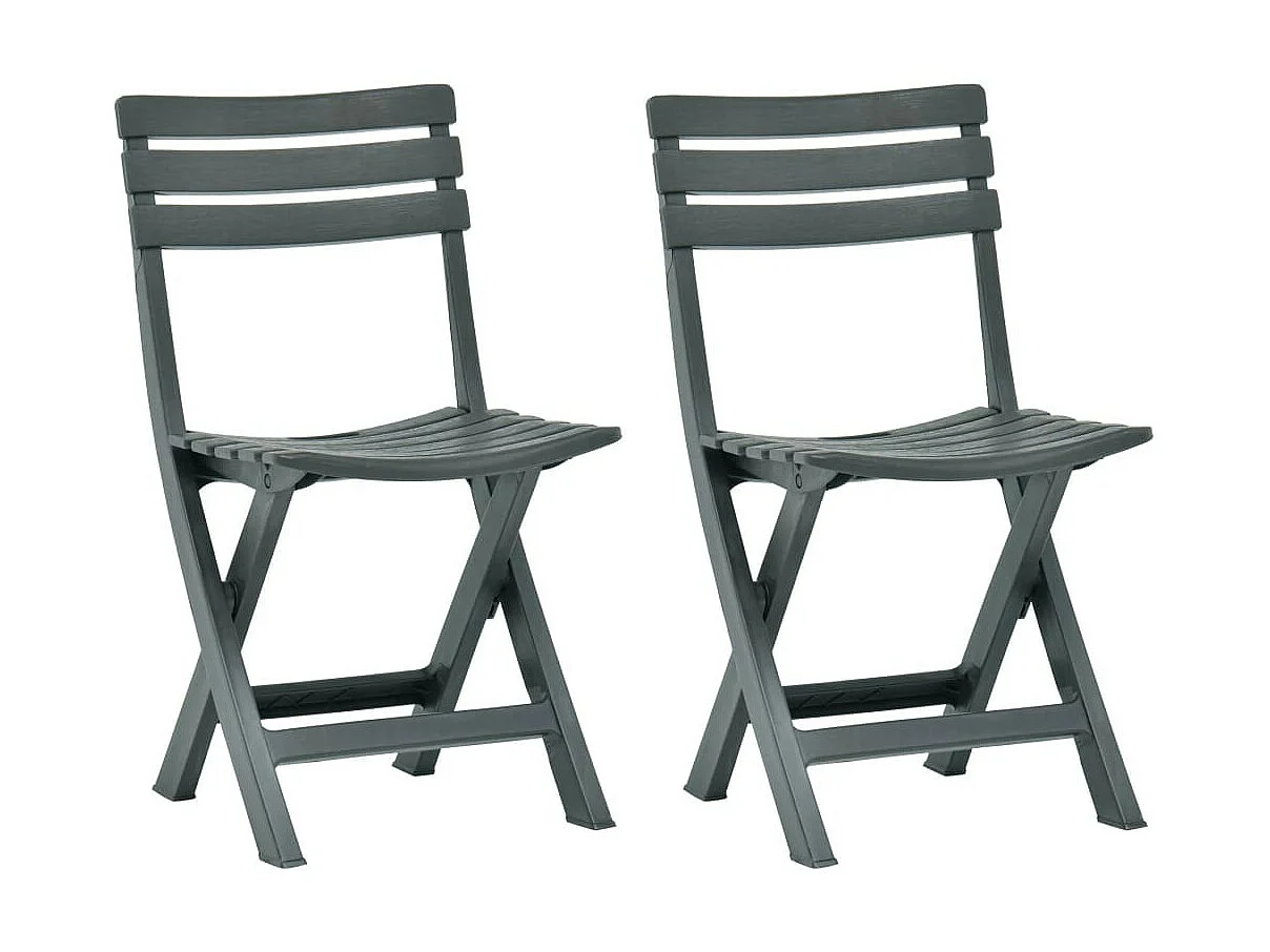 Chaises de jardin pliables 2 pcs Plastique Vert